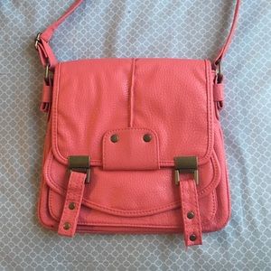 Jessica Simpson coral cross-body purse