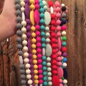 Rubber Beaded Baby Teething Necklaces for Mothers