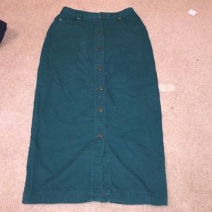 Long Vintage Green Skirt!