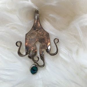SOLD Silver fork pendant
