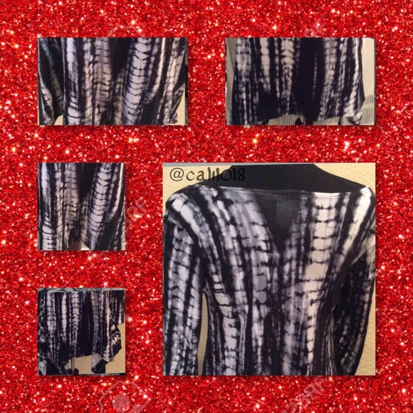 LAST 1 New Black & White Asymmetrical Tye Dye - Picture 2 of 4