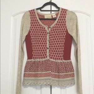 Button up 100% lamb wool sweater