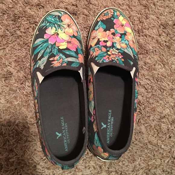 Floral print loafers