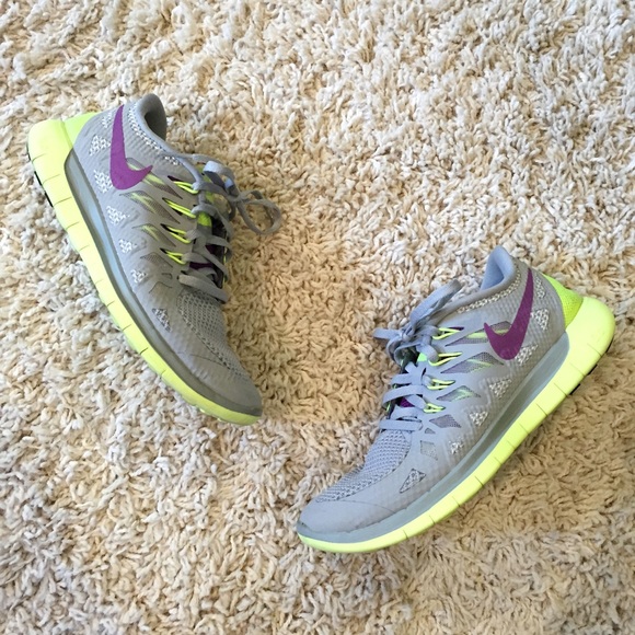 Nike Shoes - Gray/Neon Nike Free 5.0 Shoes