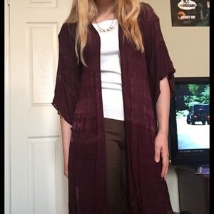 Burgundy kimono