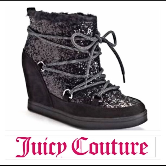 Sold Juicy Couture Black Fur Ankle Booties 7 - Picture 3 of 4