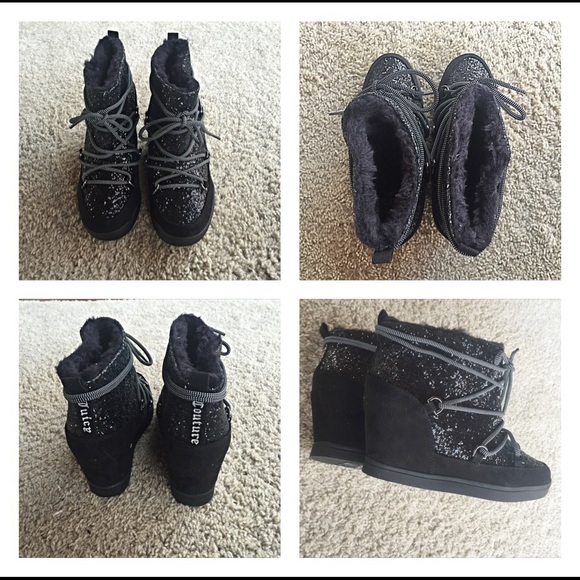 Sold Juicy Couture Black Fur Ankle Booties 7 - Picture 4 of 4