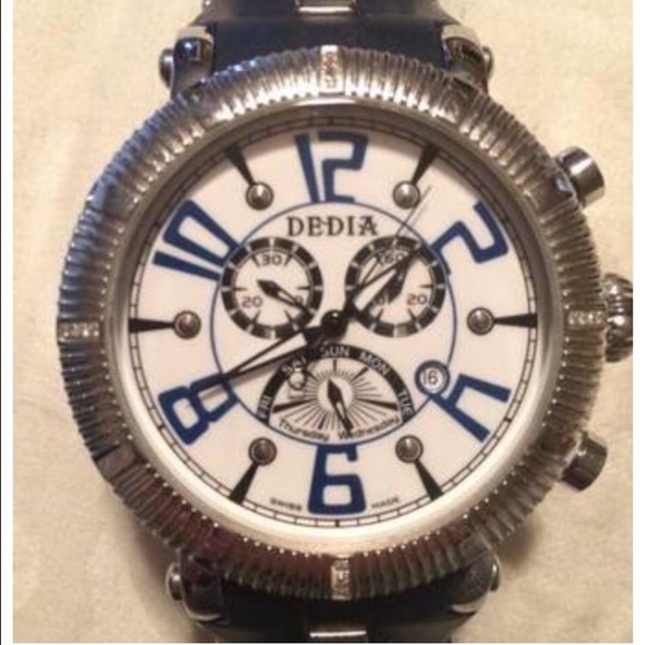 Dedia men's watch blue band silver face super nice