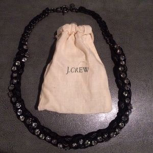 J.Crew Crystal & Fabric Braided Chain Necklace