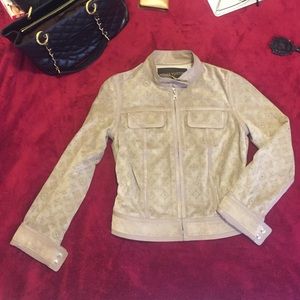 LV Leather Jacket 100% Calf Skin & 100% Silk