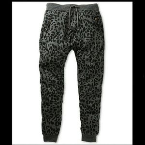 Grey cheetah print joggers