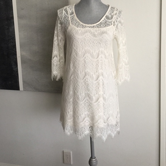 White beautiful lace dress