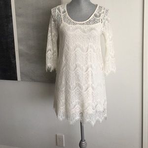 White beautiful lace dress