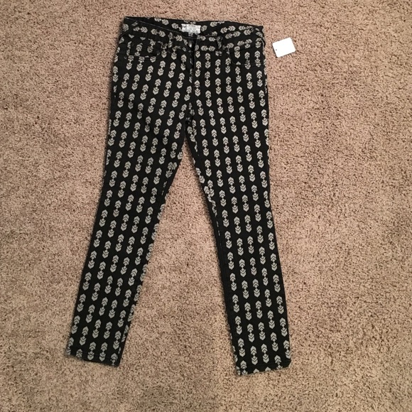 Free people black and grey ankle skinny pants sz27