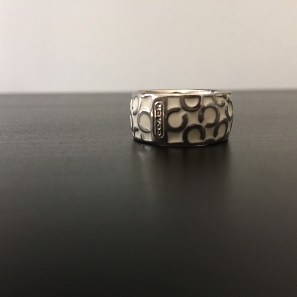 White and Silver Coach Ring