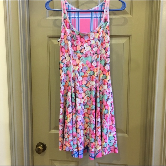 Blackmilk Dresses & Skirts - BlackMilk Clothing Barbie Tartan V Candy Hearts S