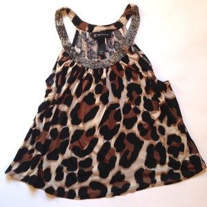 Leopard Print Beaded Tank