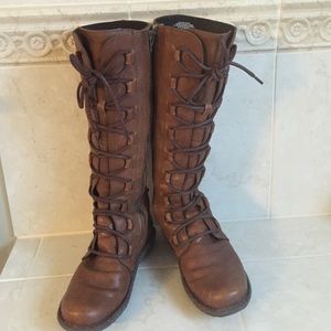 Born brown leather boots.