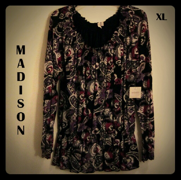 Madison Tops - $ALE!!! 💜Lovely tunic in prple/blck/mauve💜