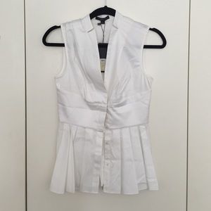 NWT Rachel Zoe white pleated top size 4