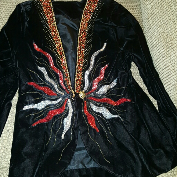 Jackets & Blazers - Vintage Sequined Velvet Blazer