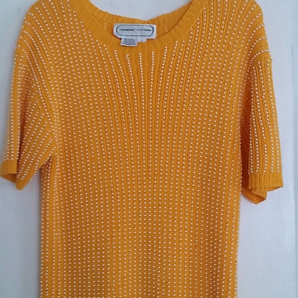 SOLDBeautiful Bright orange pearl dress sz.L - Picture 2 of 4