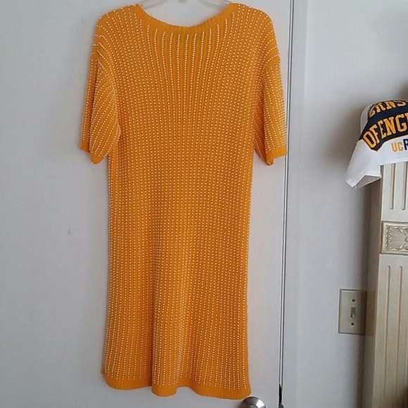 SOLDBeautiful Bright orange pearl dress sz.L - Picture 4 of 4