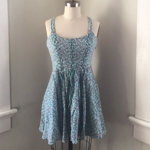Free People Lace Up Floral Dress