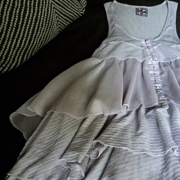 Free People Pale Lilac Drapey Tiered Racerback Top