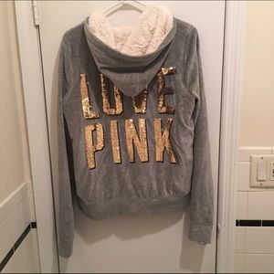 💞Fur lined PINK zip up💞