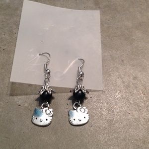 Hello Kitty Sanrio silver dangle earrings