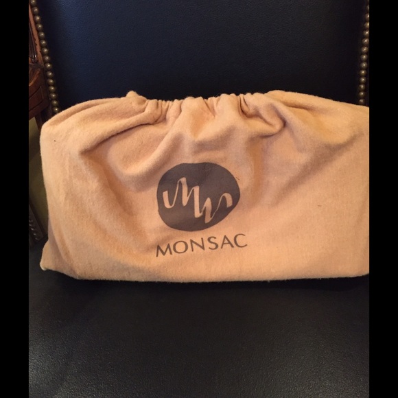 Dark Brown Leather Monsac Handbag With Dust Bag