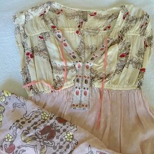 Free People Branch & Bird Print Sleeveless Top