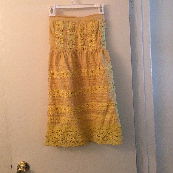 Mustard Yellow strapless sundress