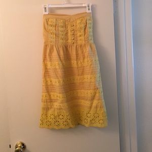 Mustard Yellow strapless sundress