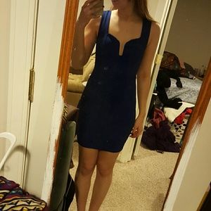 Blue body con dress