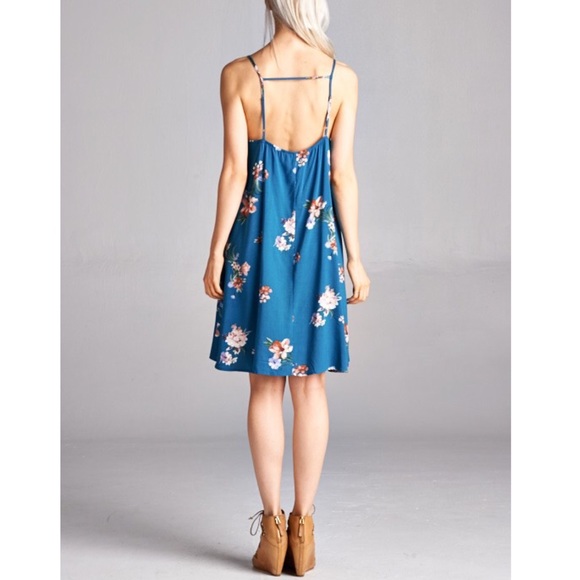 🆕KANA floral tank dress - TEAL - Picture 3 of 4