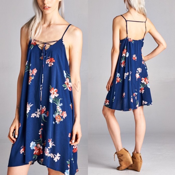 🆕KANA floral tank dress - TEAL - Picture 4 of 4