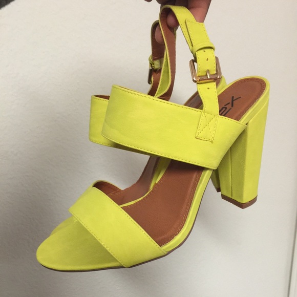 Neon yellow heels