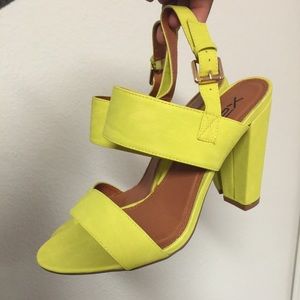 Neon yellow heels