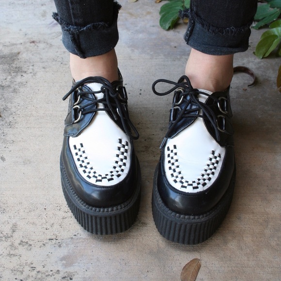 white platform creepers