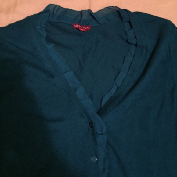 NWOT Ruffle Front Cardigan - Picture 2 of 2