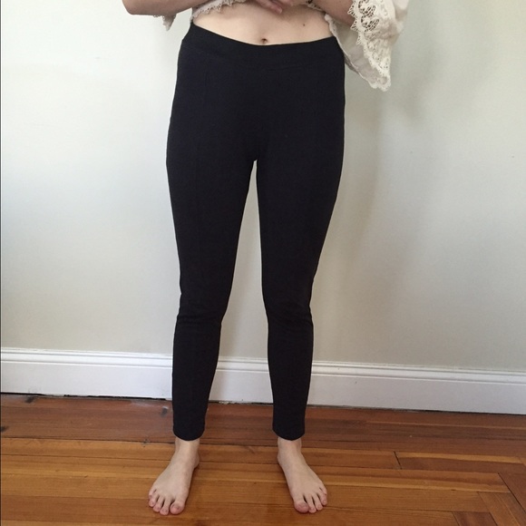 Anthropologie Black Pseudosuede Leggings - Picture 1 of 2