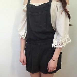Urban Outfitters Short Black Overalls