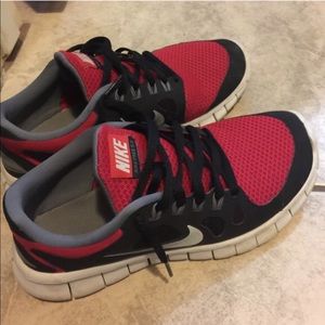 Nike Free 5.0 Red Black Women's Ladies Boys Shoes