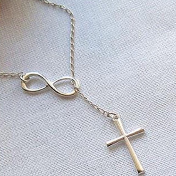 Brand New - Infinity Silver Cross Necklace