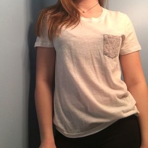 VS Pink White and Grey Pocketed Top