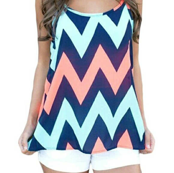 boutique  Tops - Chevron racer back tank