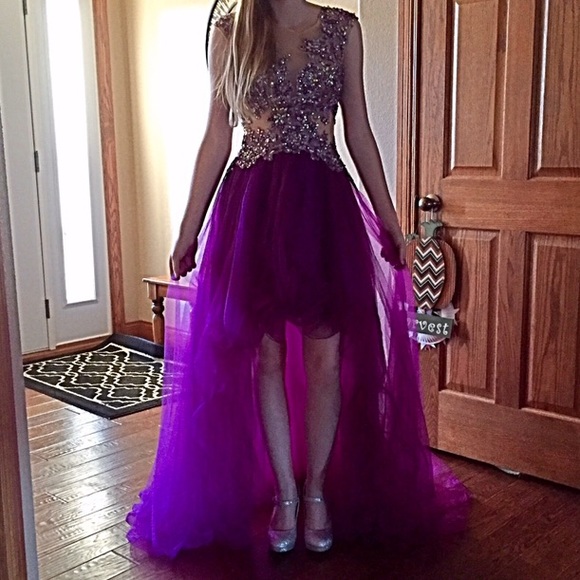 Stunning Tony Bowls Purple Prom Dress