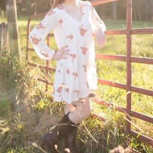 Free People off white/burnt orange dress